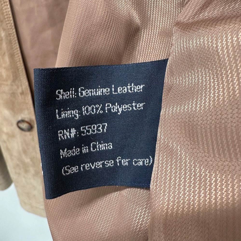 Newport Harbor Mens XXL Tan Brown Genuine Suede Leather Car Coat Jacket Tailored - Picture 4 of 10